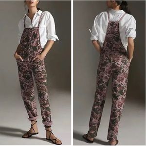 Anthropologie Pilcro Floral Denim Overalls 27